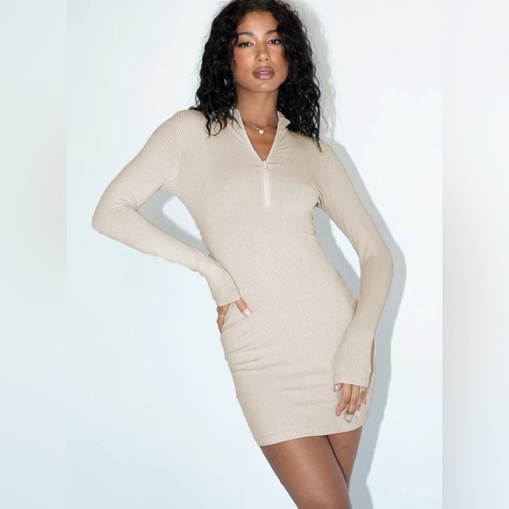 Princess Polly | VGUC Kiara Ribbed Zipper Preppy Chic Sexy Bodycon Mini Dress, 4